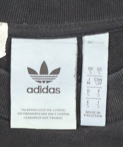 Adidas Men's Black Small Pullover Crew Neck Logo Sweatshirt