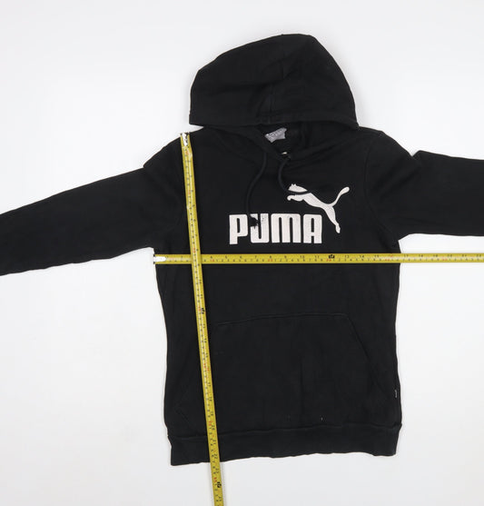 Puma Womens Black XS Pullover Hoodie with Logo Print