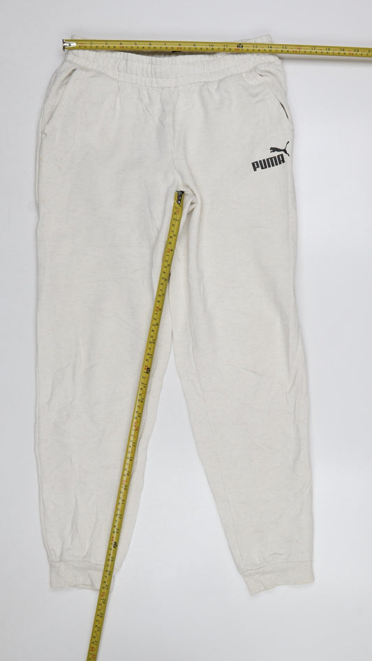 Puma Boys White Jogger Sweatpants XL 15-16 Years Elastic Waist Pockets