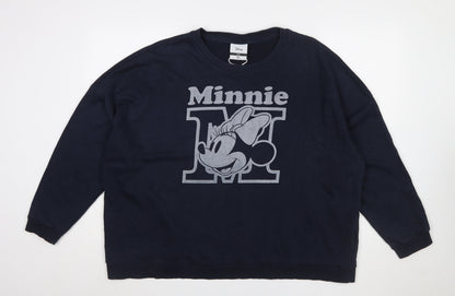 Disney C&A Women Blue XL Pullover Minnie Mouse Sweatshirt