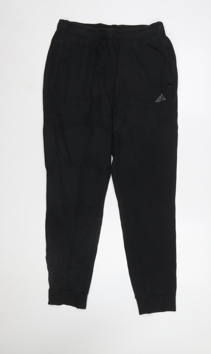 Adidas Men Black XL Jogger Trousers Cuffed Pockets