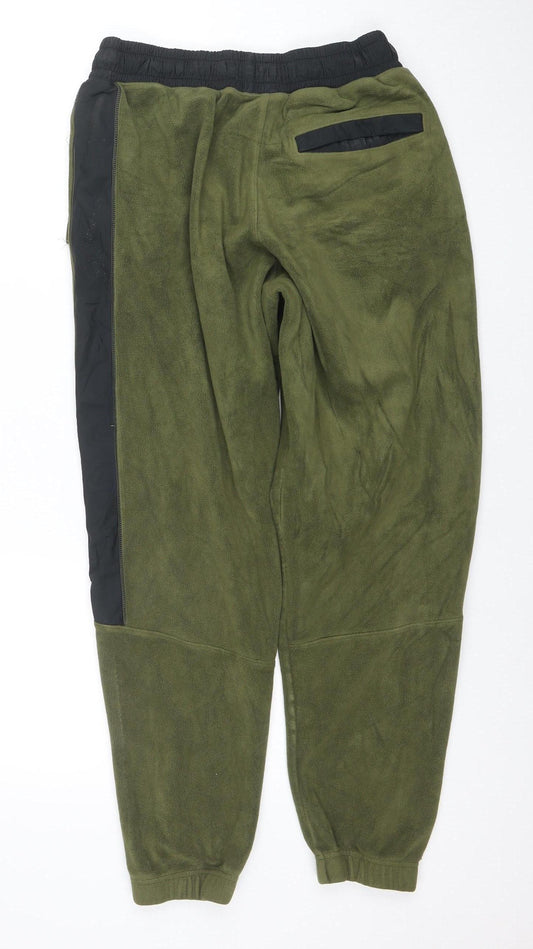 Nike Men's Green Fleece Jogger Trousers Size S Elastic Waist