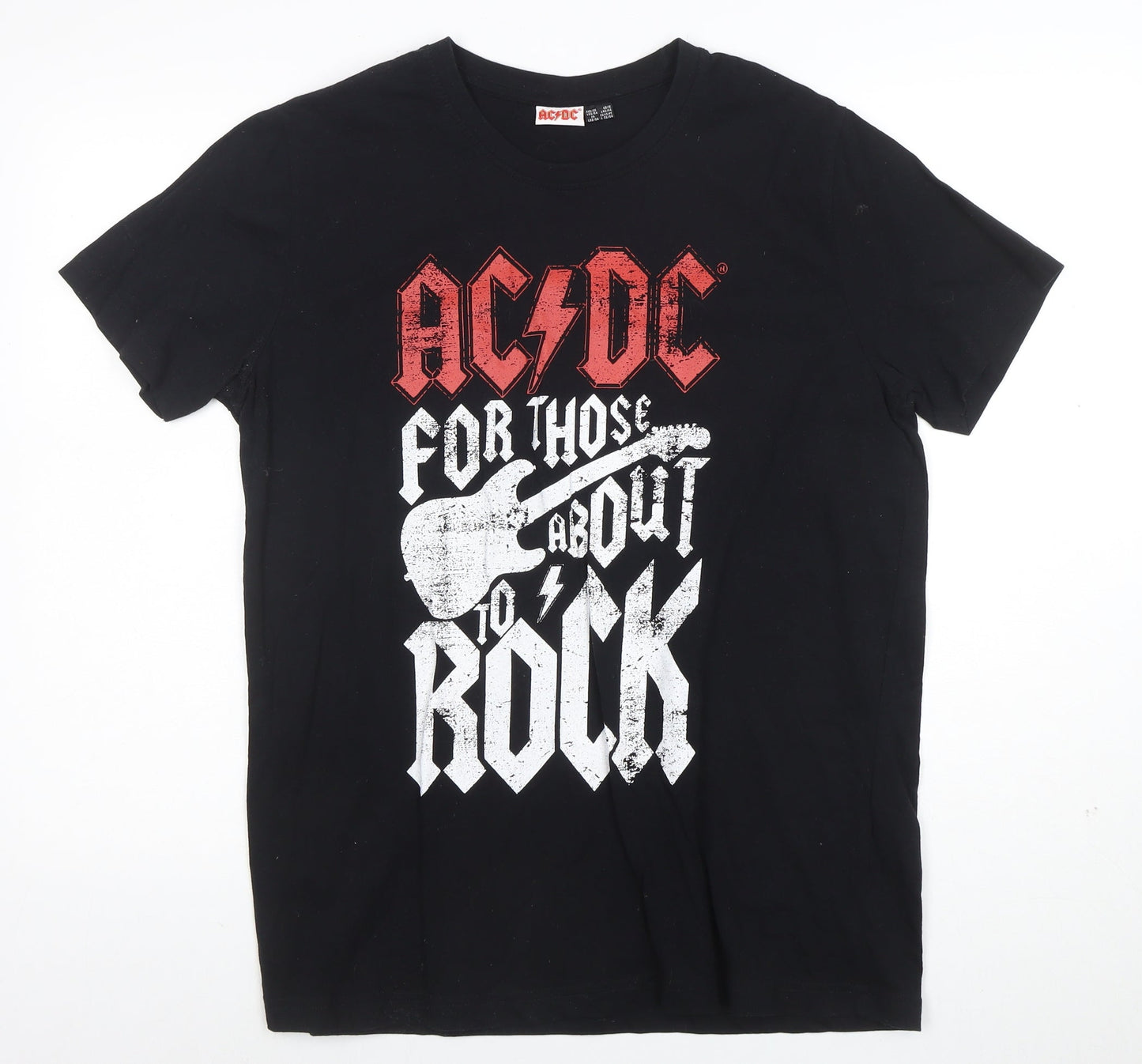 AC/DC Men's Black Cotton Rock Band Graphic T-Shirt Size L