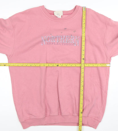 Northern Reflections Women Pink XL Pullover Sweatshirt Cotton Blend