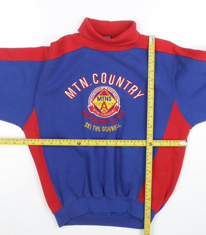 GAP Boys Red Blue XL Pullover Sweatshirt with Embroidered Ski Logo