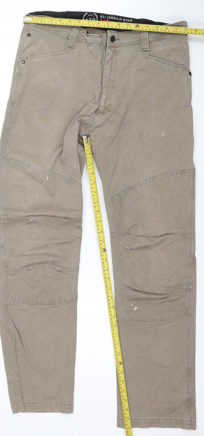 Wrangler ATG Men's Beige Cargo Trousers 38x32 Regular Fit
