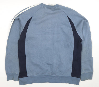 Adidas Men’s Blue Crew Neck Pullover Sweatshirt M Regular Fit