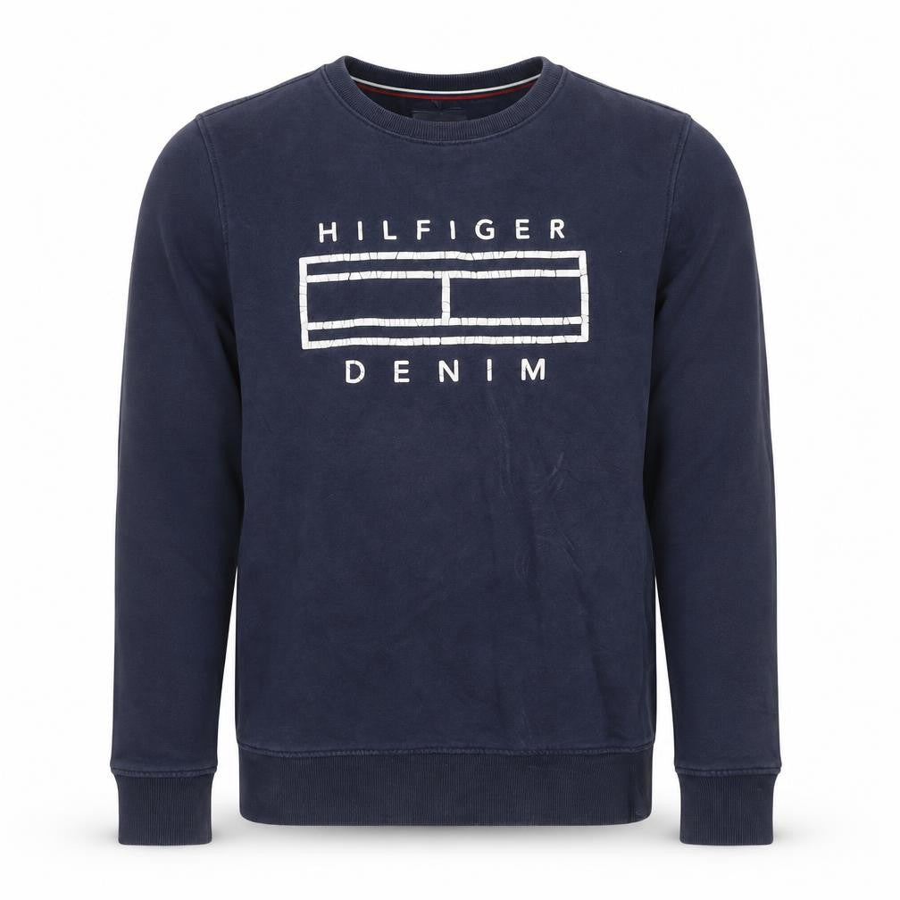 Tommy Hilfiger Men Blue S Pullover Crew Neck Graphic Sweatshirt