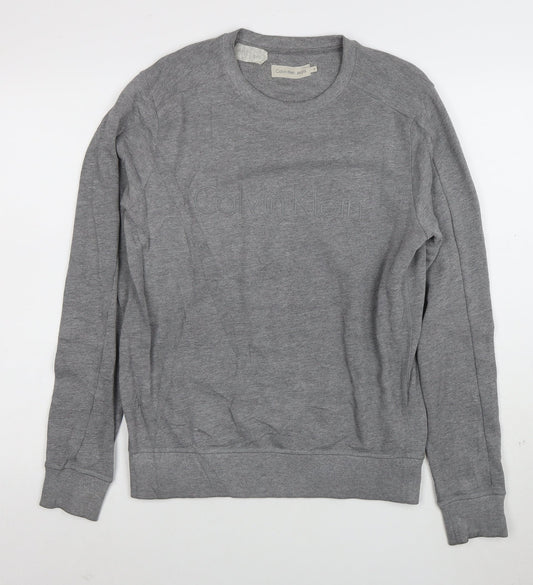 Calvin Klein Jeans Men’s Grey Logo Pullover Sweatshirt Size S