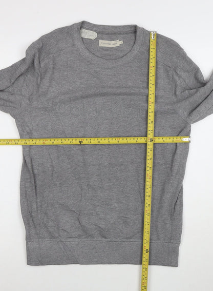Calvin Klein Jeans Men’s Grey Logo Pullover Sweatshirt Size S