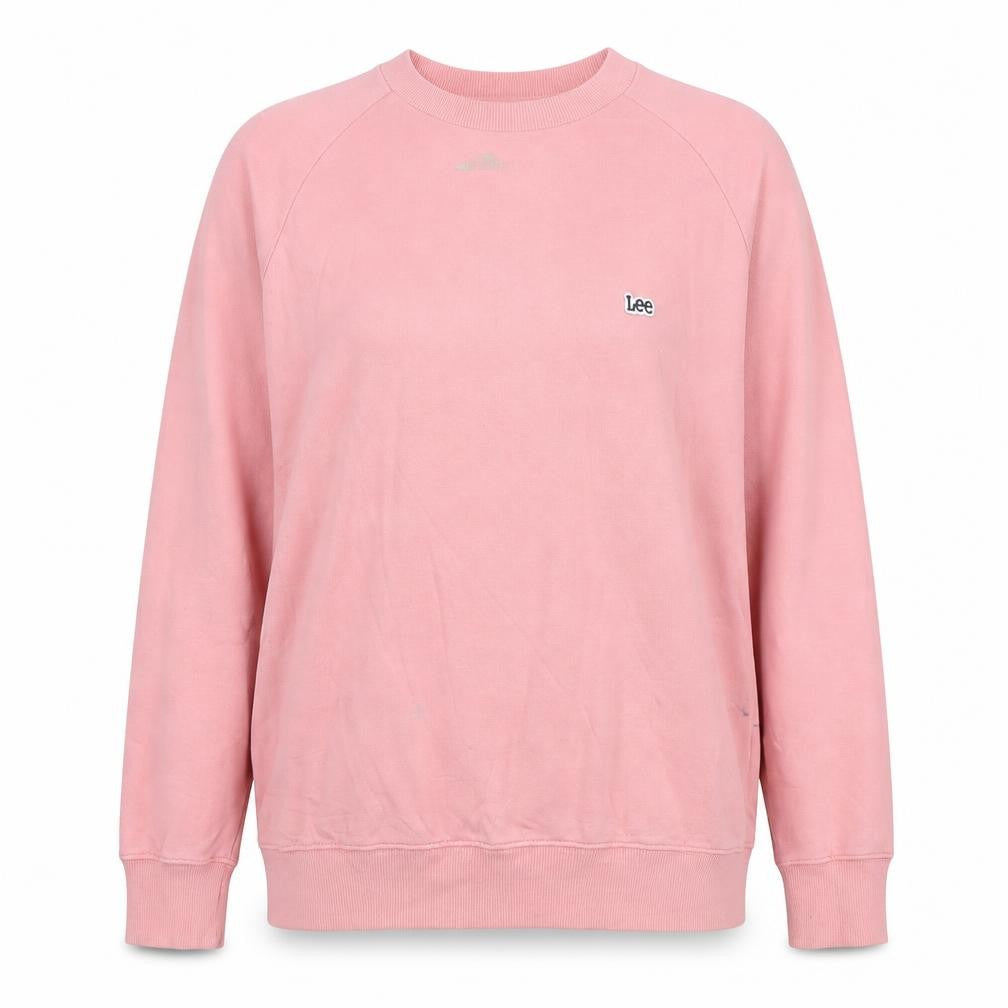 Lee Women Pink Cotton Regular Fit Crew Neck Sweatshirt L