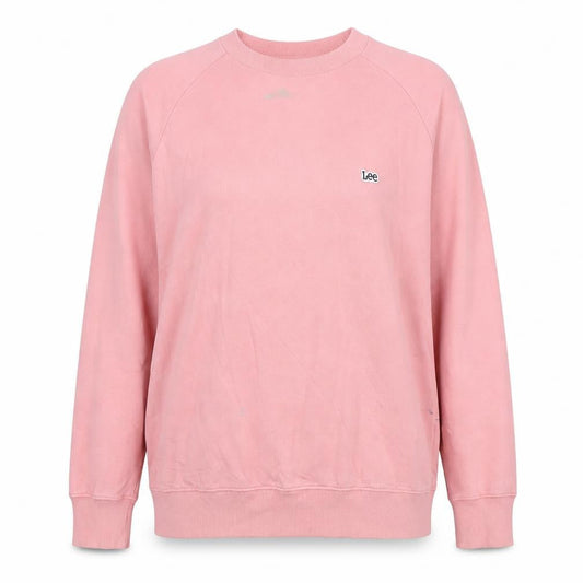 Lee Women Pink Cotton Regular Fit Crew Neck Sweatshirt L