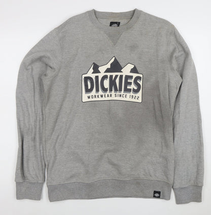 Dickies Mens Grey Medium Pullover Sweatshirt Crew Neck Workwear