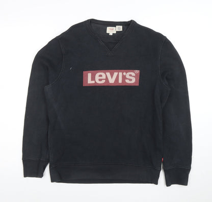 Levi's Men's Black Graphic Logo Pullover Sweatshirt Size S
