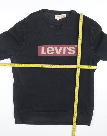 Levi's Men's Black Graphic Logo Pullover Sweatshirt Size S