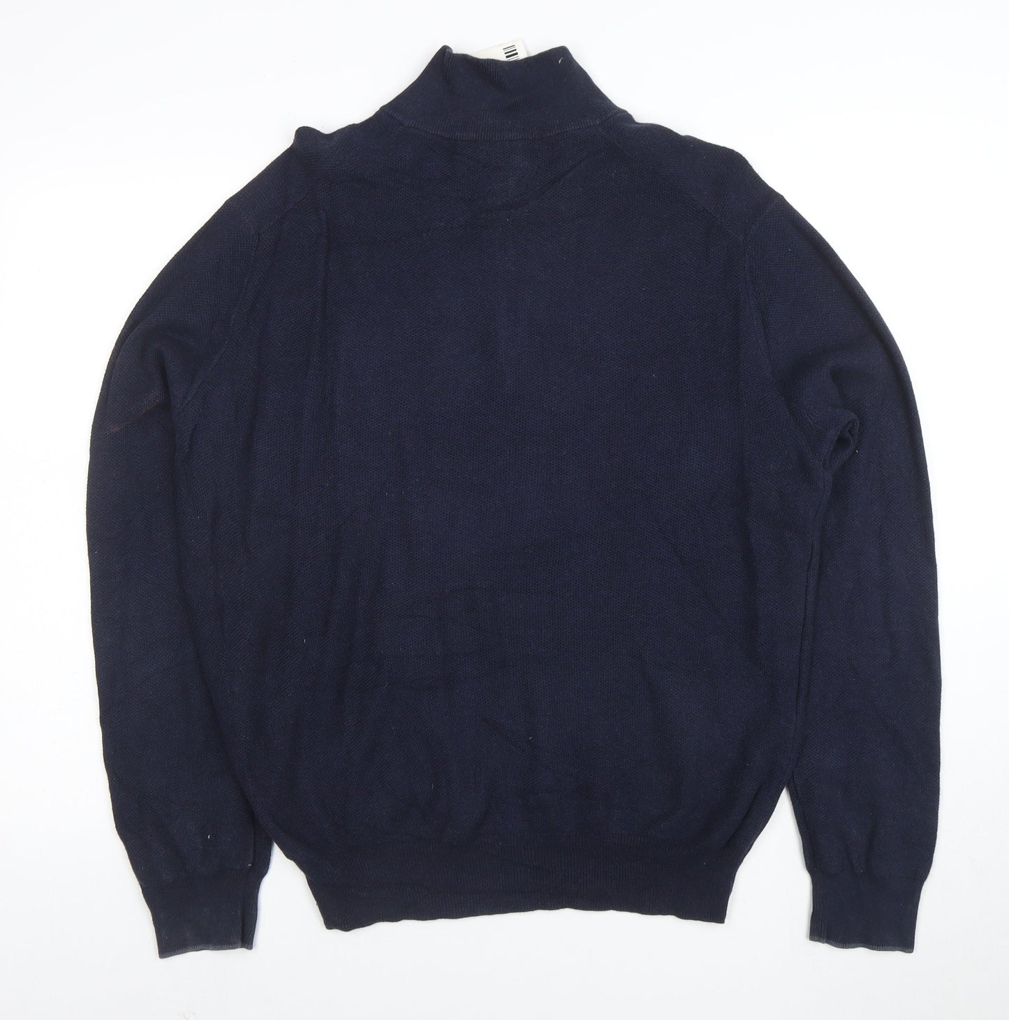 Polo Ralph Lauren Men's Blue L Half Zip Cotton Jumper