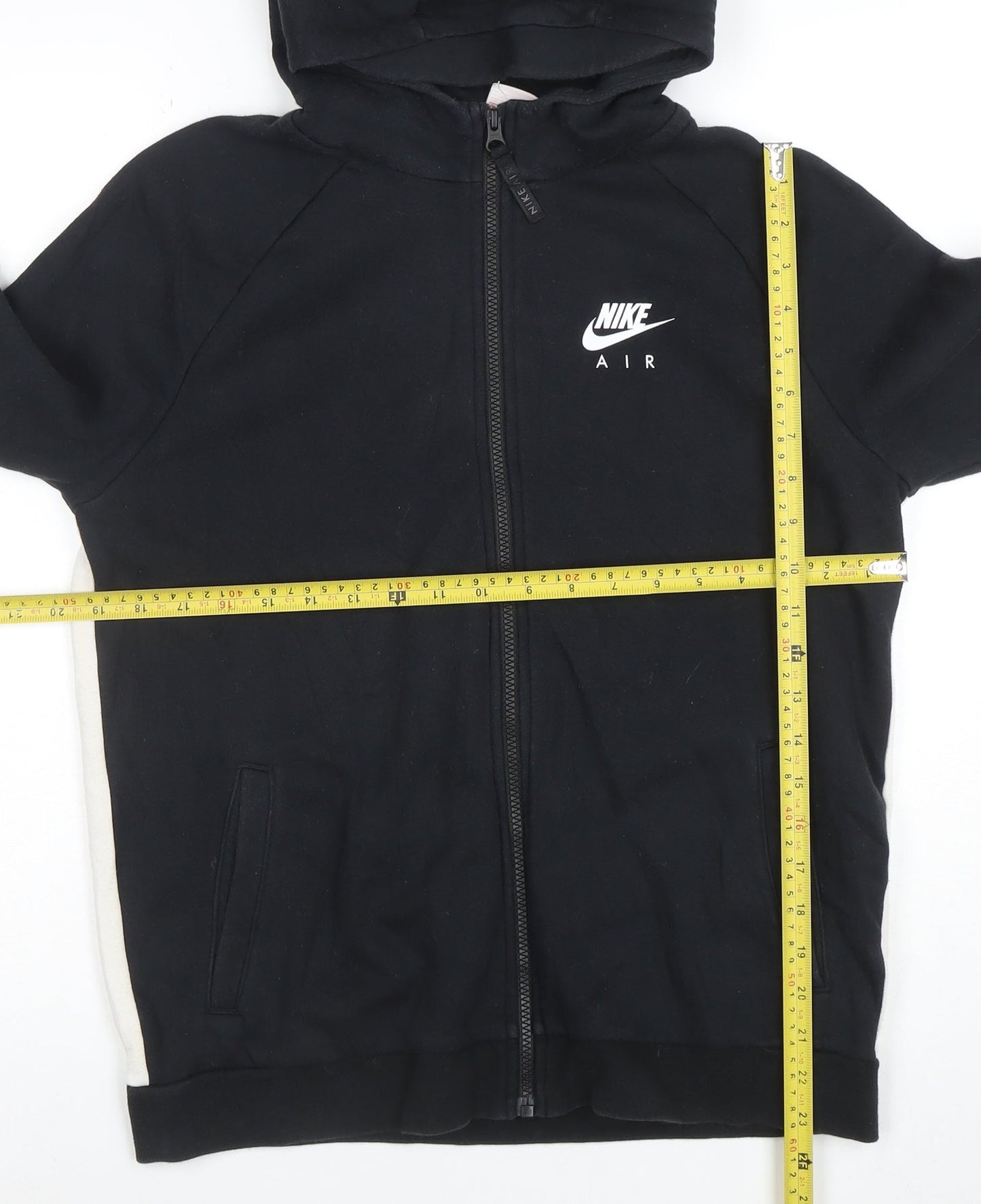 Nike Boys Black Full Zip Hoodie Air Logo XL 13-15 Years Cotton Blend