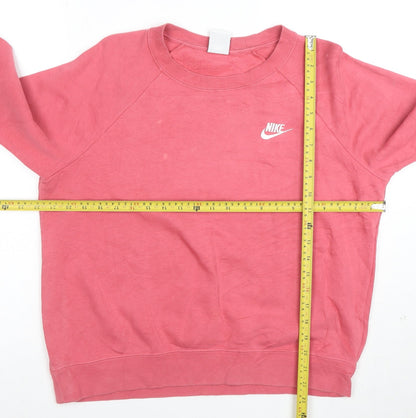 Nike Women’s Pink Crew Neck Pullover Sweatshirt M Cotton Blend