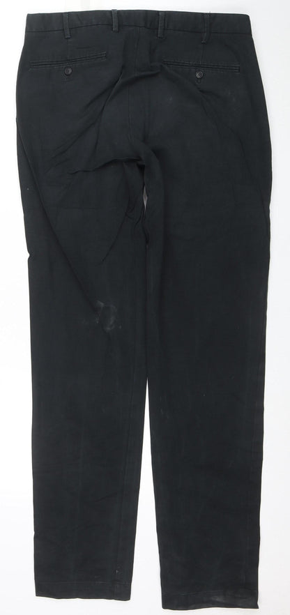 GAP Men's Black Slim Fit Chino Trousers 36x36 Cotton Stretch