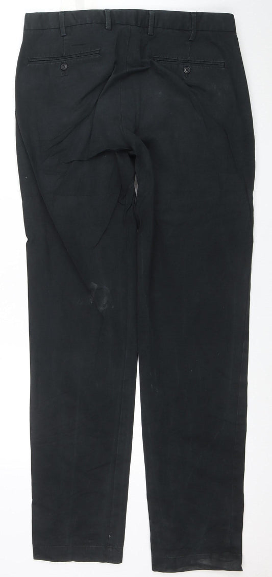 GAP Men's Black Slim Fit Chino Trousers 36x36 Cotton Stretch