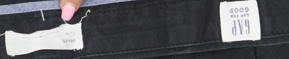 GAP Men's Black Slim Fit Chino Trousers 36x36 Cotton Stretch