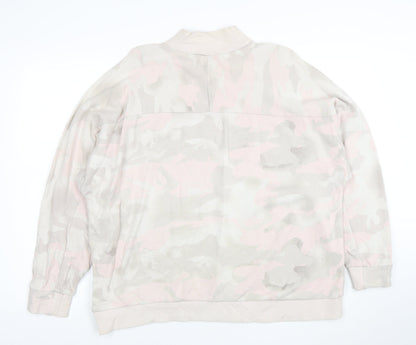 Adidas Women's Beige Camo Crew Neck Pullover Sweatshirt Size 14 M