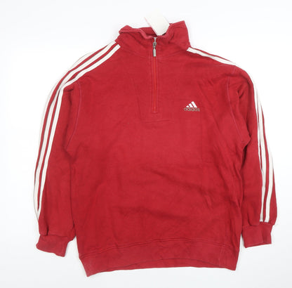 Adidas Men's Red 1/2 Zip Sweatshirt XS Regular Fit Sportswear