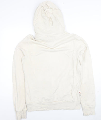 Tommy Hilfiger Mens Beige Hoodie S Pullover Graphic Print New York