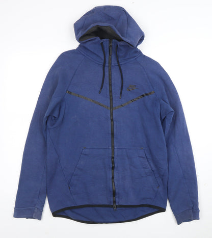 Nike Men's Blue Full Zip Hoodie Size S Lightweight Fleece Sportswear