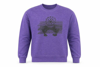 Disney Womens Purple Crew Neck Pullover Sweatshirt M Mickey Graphic