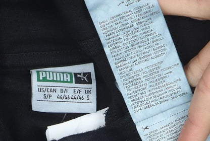Puma Women Black Small Hooded Pullover Sweatshirt with Logo
