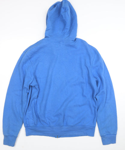 GAP Men's Blue Full Zip Logo Hoodie Size M Cotton Blend