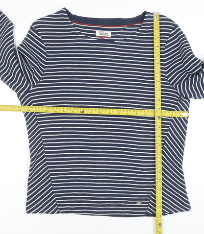 Tommy Hilfiger Denim Women's Blue Striped Long Sleeve Cotton T-Shirt M
