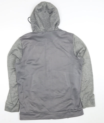 Under Armour Men Grey Full Zip Hooded Fleece Hoodie Size M