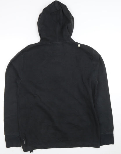 DC Mens Black Half Zip Hoodie Medium Fleece Streetwear