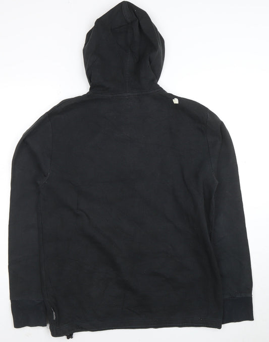 DC Mens Black Half Zip Hoodie Medium Fleece Streetwear