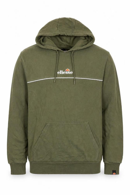 Ellesse Men's Green Pullover Hoodie Small Logo Fleece Sweatshirt