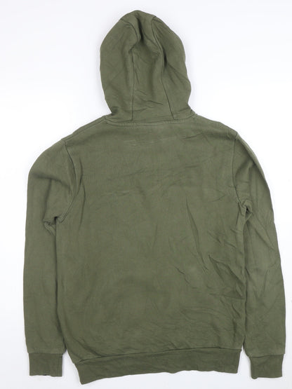 Ellesse Men's Green Pullover Hoodie Small Logo Fleece Sweatshirt