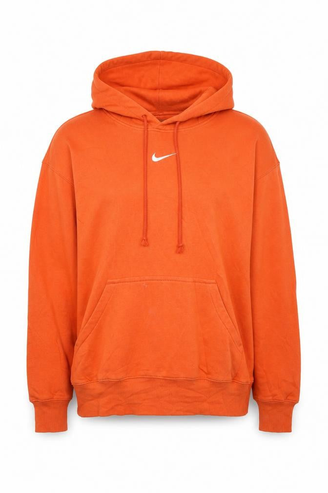 Nike Womens Orange XS Pullover Hoodie Sweatshirt Cotton Blend
