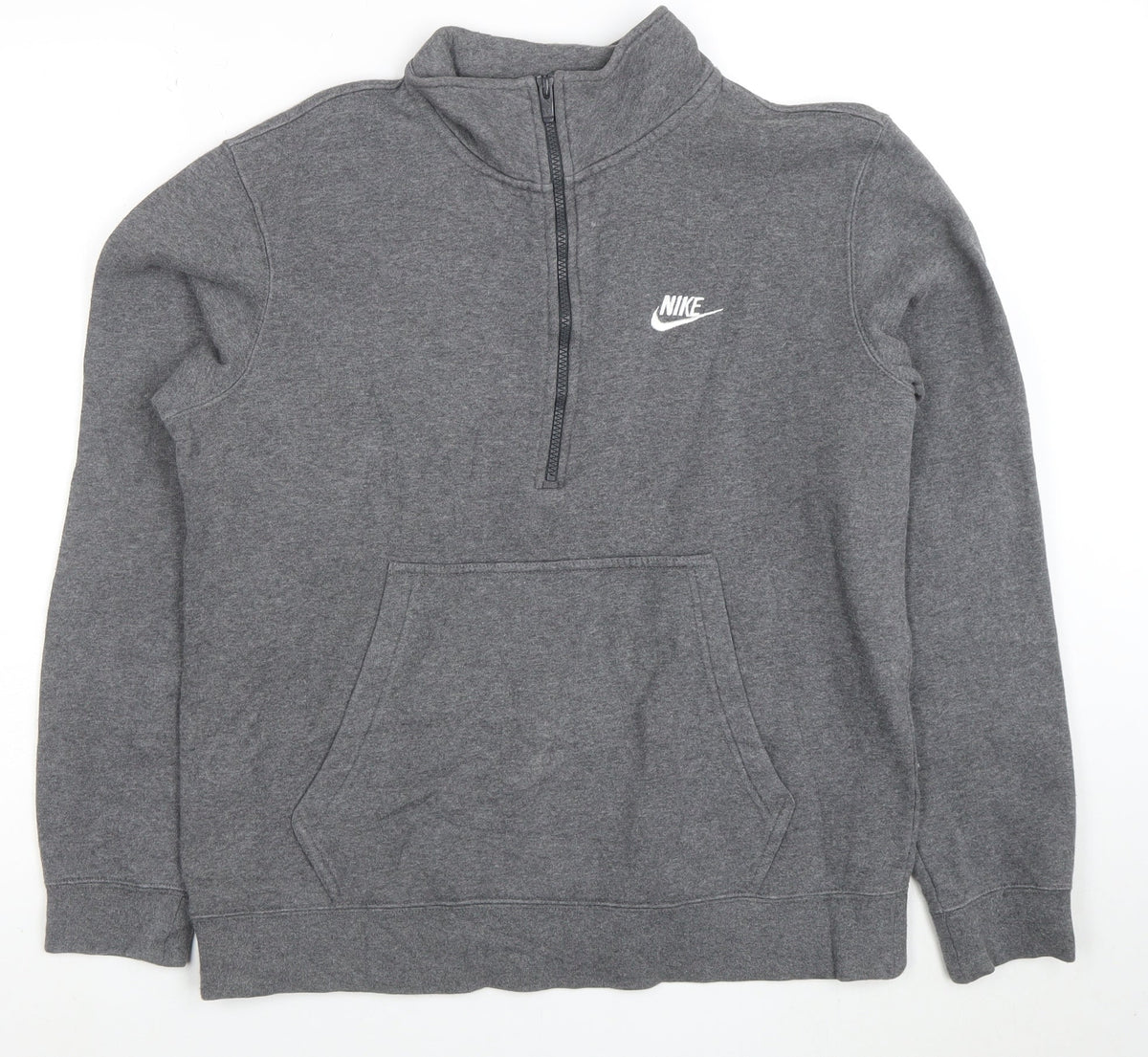 Nike Mens Grey 1/2 Zip Fleece Sweatshirt Medium Regular Fit