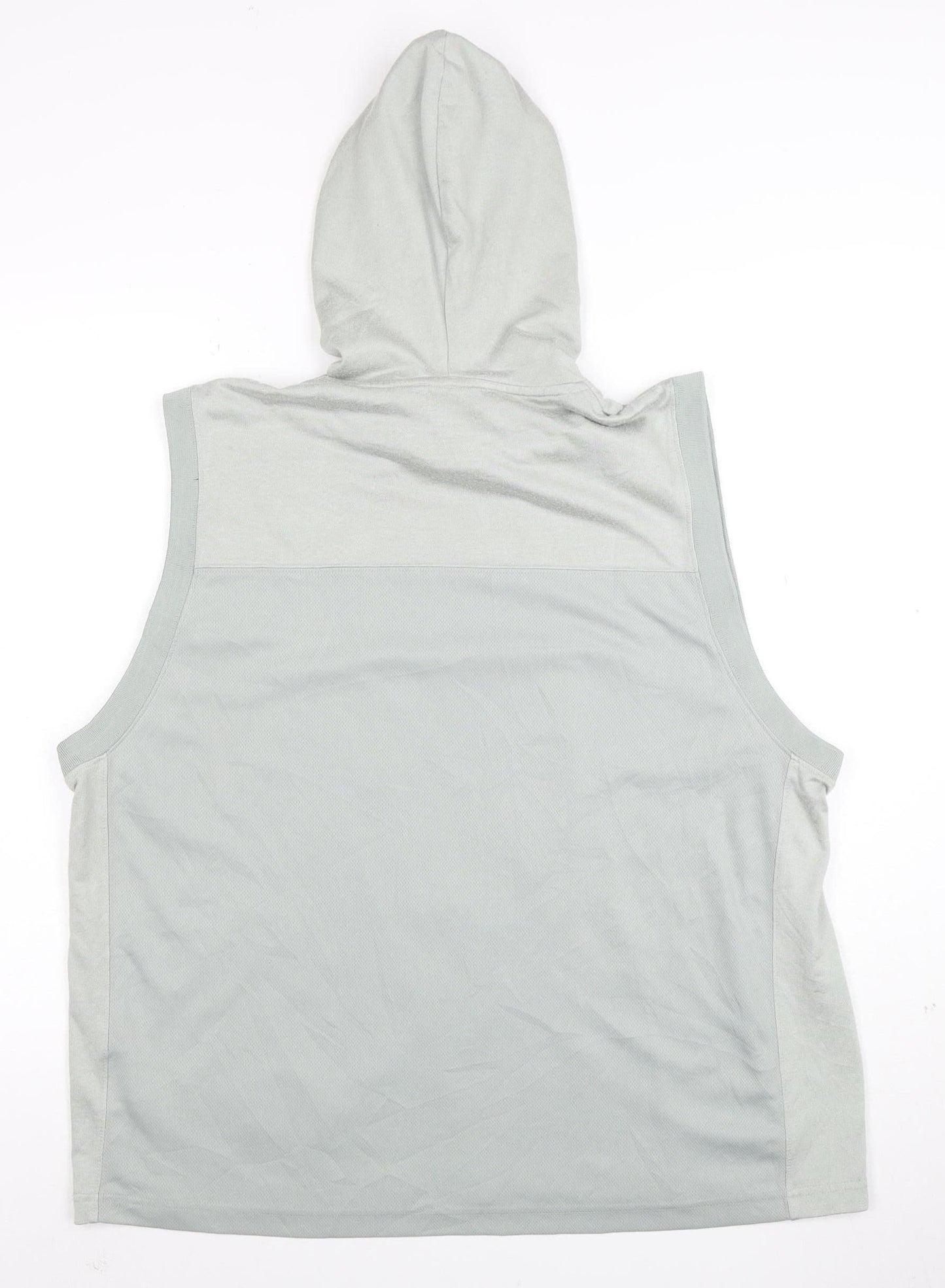 Reebok Men’s Grey Raiders Sleeveless Hooded Vest L Regular Fit