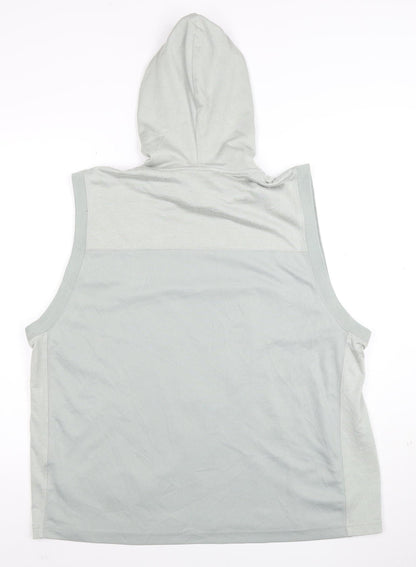 Reebok Men’s Grey Raiders Sleeveless Hooded Vest L Regular Fit