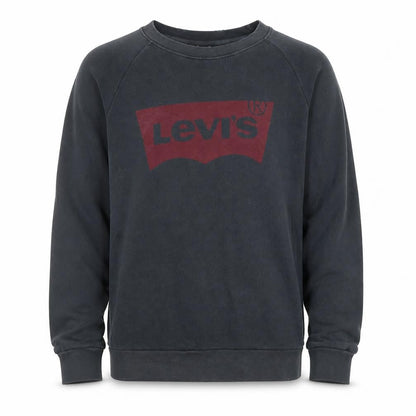 Levi's Men's Black Crew Neck Graphic Logo Pullover Sweatshirt Size S