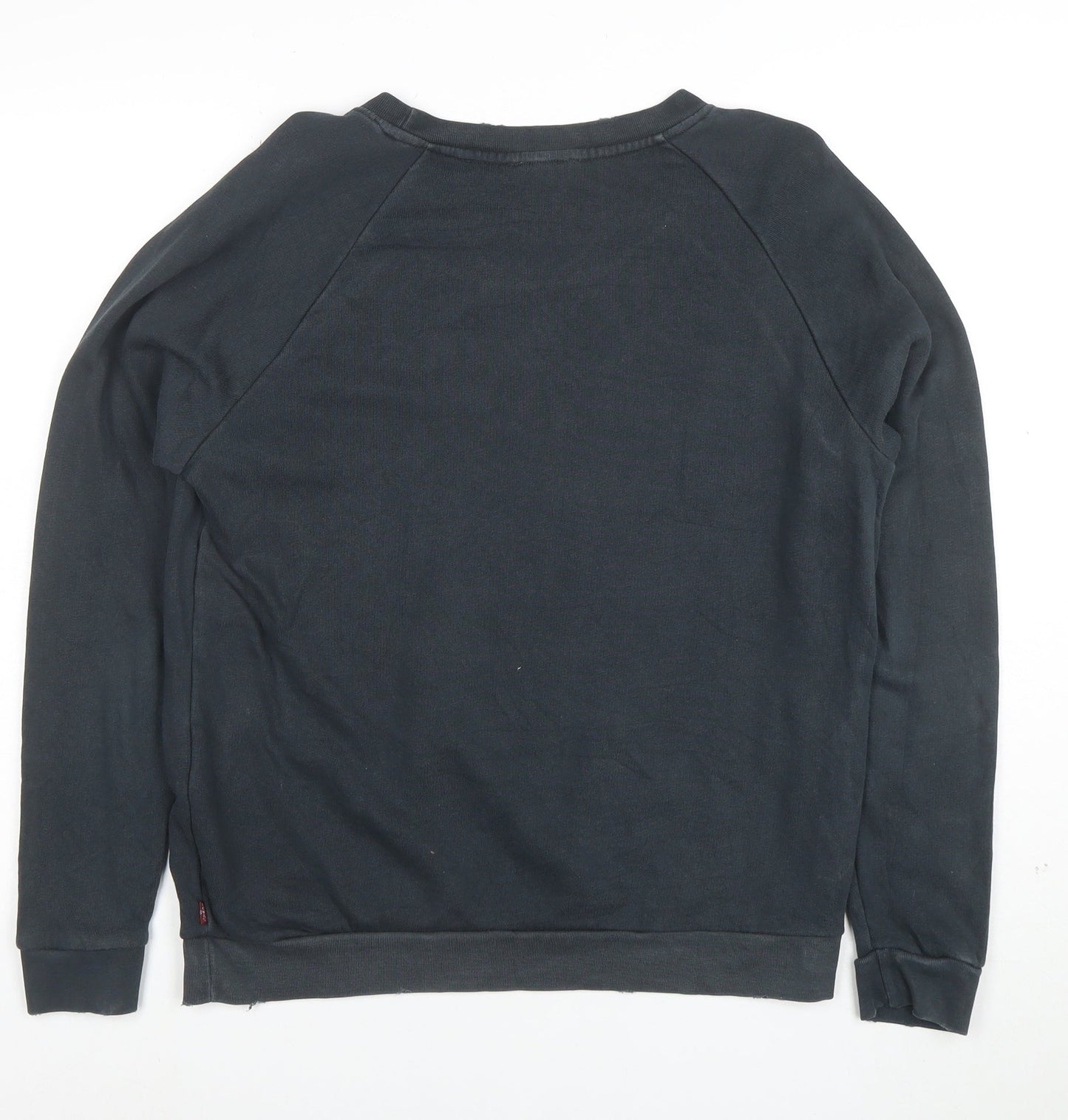 Levi's Men's Black Crew Neck Graphic Logo Pullover Sweatshirt Size S
