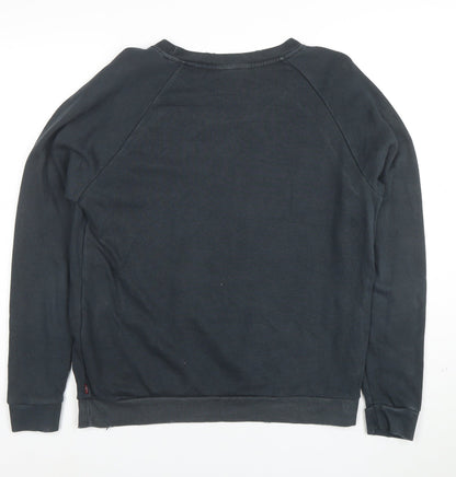 Levi's Men's Black Crew Neck Graphic Logo Pullover Sweatshirt Size S