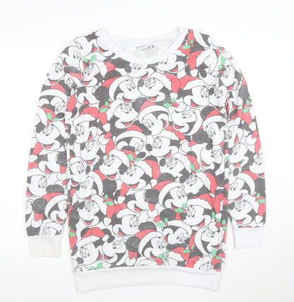 Disney Unisex Multicoloured Christmas Mickey Mouse Sweatshirt Size 10