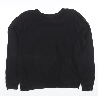 Disney Women Black Mickey Mouse Sequin Sweatshirt Size 14