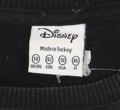 Disney Women Black Mickey Mouse Sequin Sweatshirt Size 14
