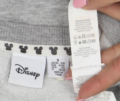 Disney Women Grey Mickey Mouse Sequin Sweatshirt Size S