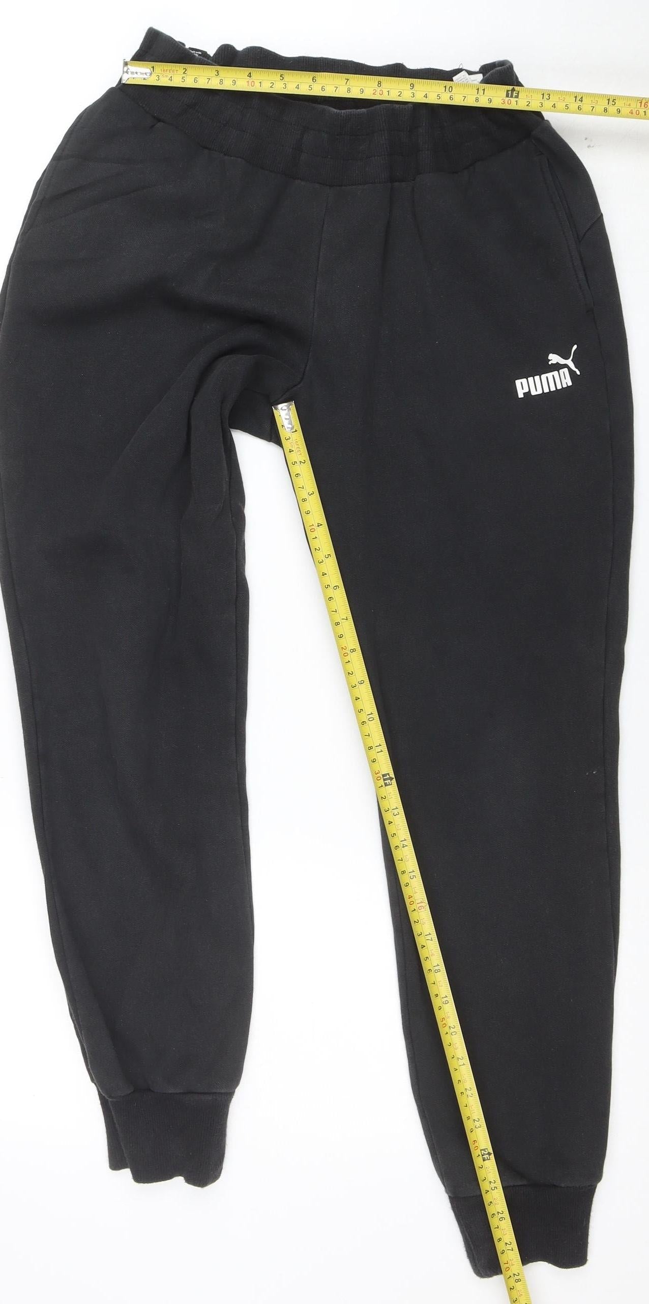 Puma Mens Black Fleece Jogger Sweatpants Size L